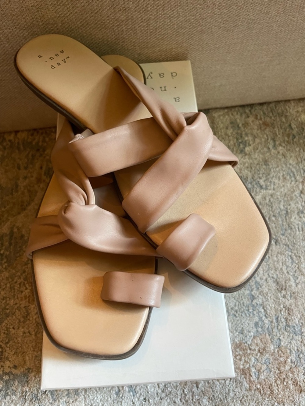 a new day Knotted Slide Sandals - Blush Pink